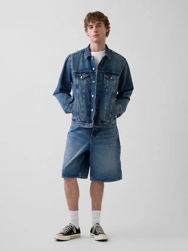 10,5" weite Denim-Carpenter-Shorts