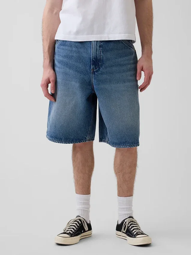10,5" weite Denim-Carpenter-Shorts