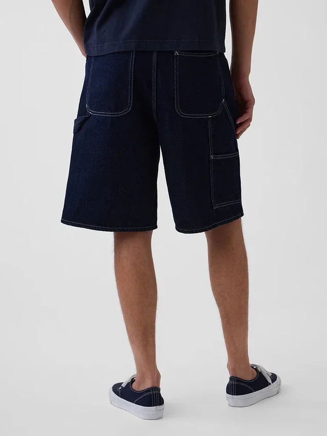 10,5" weite Denim-Carpenter-Shorts