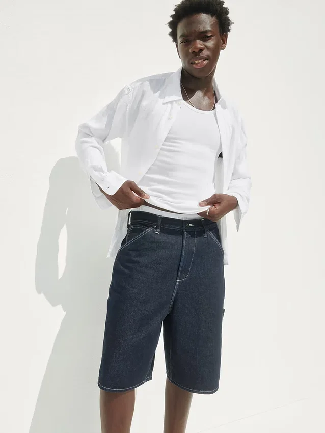 10,5" weite Denim-Carpenter-Shorts