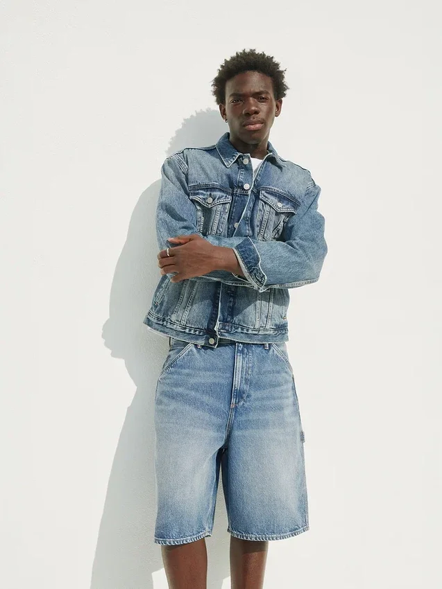 10,5" weite Denim-Carpenter-Shorts