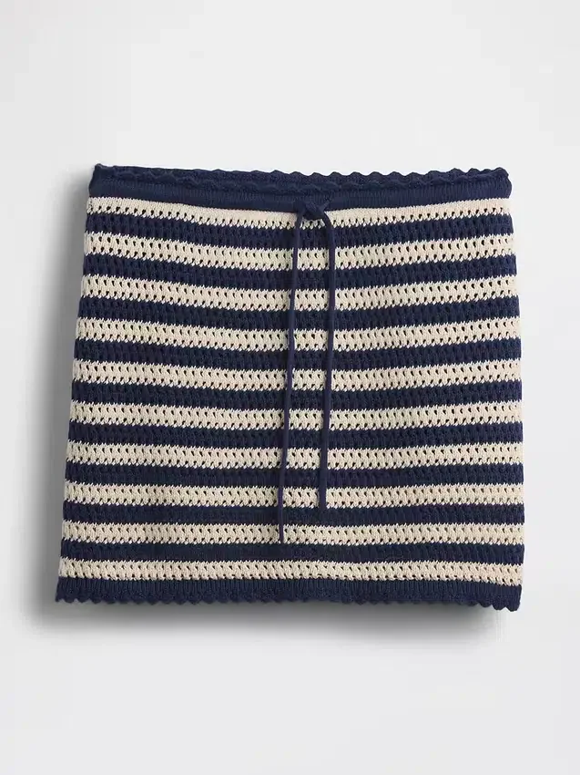 100 % Baumwolle, gehäkelter, leicht anzuziehender Mini-Skort