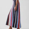 100 % Baumwolle, gestreift, bequemer Maxi-Pullover-Rock