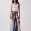 100 % Baumwolle, gestreift, bequemer Maxi-Pullover-Rock