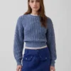 100 % Baumwolle – Kurzer Pullover mit Fässchenärmeln