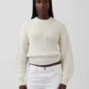 100 % Baumwolle – Kurzer Pullover mit Fässchenärmeln