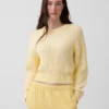 100 % Baumwolle – Kurzer Pullover mit Fässchenärmeln
