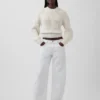 100 % Baumwolle – Kurzer Pullover mit Fässchenärmeln