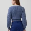 100 % Baumwolle – Kurzer Pullover mit Fässchenärmeln
