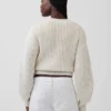 100 % Baumwolle – Kurzer Pullover mit Fässchenärmeln