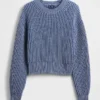 100 % Baumwolle – Kurzer Pullover mit Fässchenärmeln