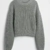 100 % Baumwolle – Kurzer Pullover mit Fässchenärmeln