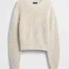 100 % Baumwolle – Kurzer Pullover mit Fässchenärmeln