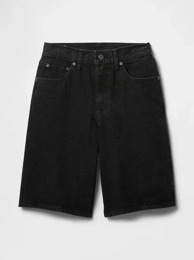 11" Denim-Shorts mit mittlerer Leibhöhe und verlängertem Schnitt