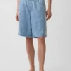 11" Mid-Rise-Jeansshorts mit weichen Streifen und langem Bein