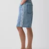 11" Mid-Rise-Jeansshorts mit weichen Streifen und langem Bein