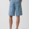 11" Mid-Rise-Jeansshorts mit weichen Streifen und langem Bein
