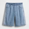 11" Mid-Rise-Jeansshorts mit weichen Streifen und langem Bein