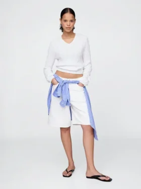 11" Mid-Rise-Longline-Jeansshorts
