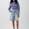 11" Mid-Rise-Longline-Jeansshorts