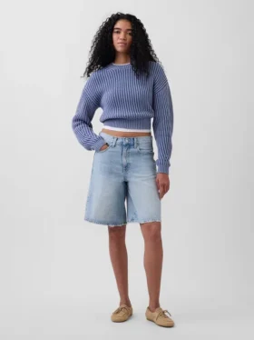 11" Mid-Rise-Longline-Jeansshorts