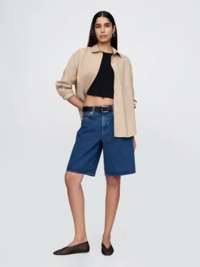 11" Mid-Rise-Longline-Jeansshorts