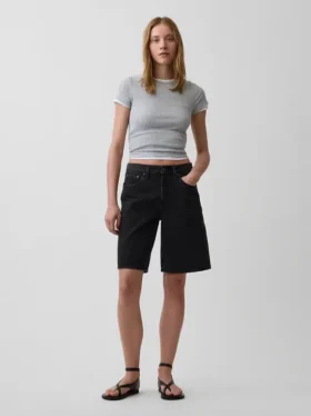 11" Mid-Rise-Longline-Jeansshorts