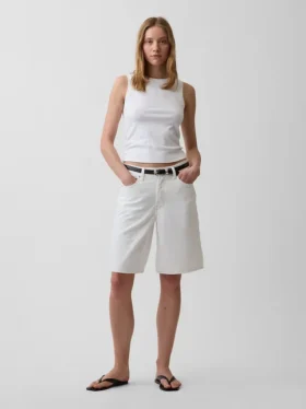 11" Mid-Rise-Longline-Jeansshorts