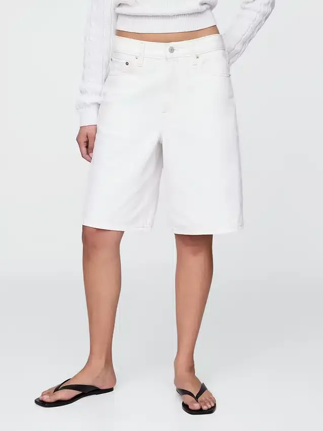 11" Mid-Rise-Longline-Jeansshorts