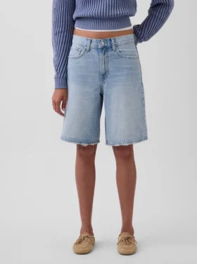 11″ Mid-Rise-Longline-Jeansshorts