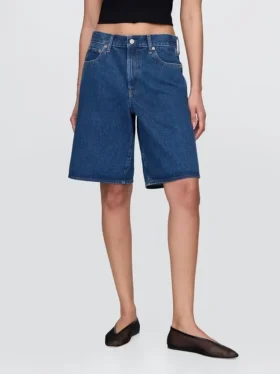 11″ Mid-Rise-Longline-Jeansshorts