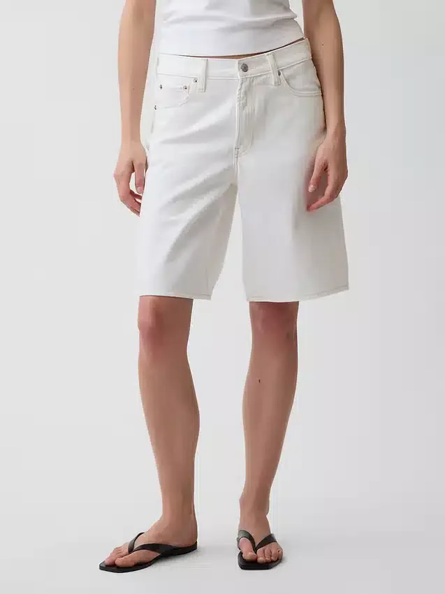 11" Mid-Rise-Longline-Jeansshorts