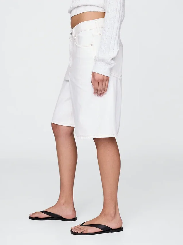 11" Mid-Rise-Longline-Jeansshorts