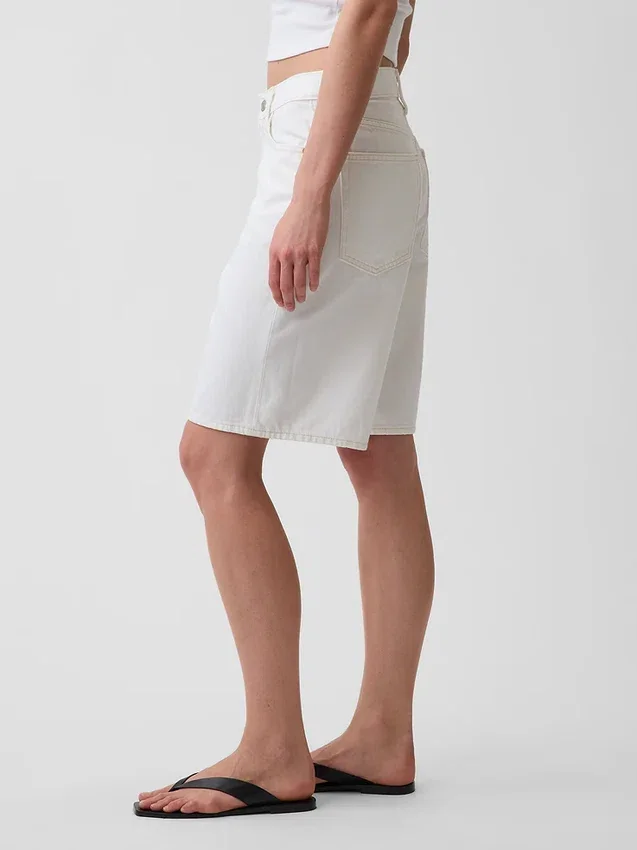 11" Mid-Rise-Longline-Jeansshorts