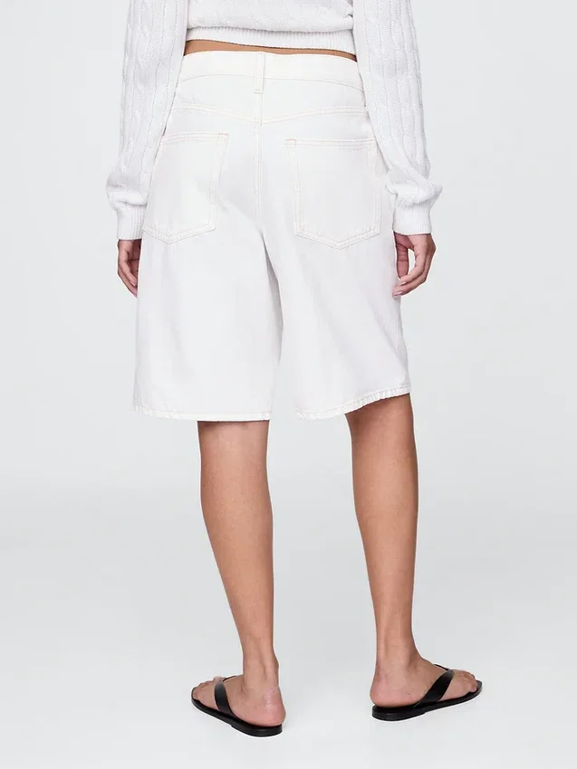 11" Mid-Rise-Longline-Jeansshorts