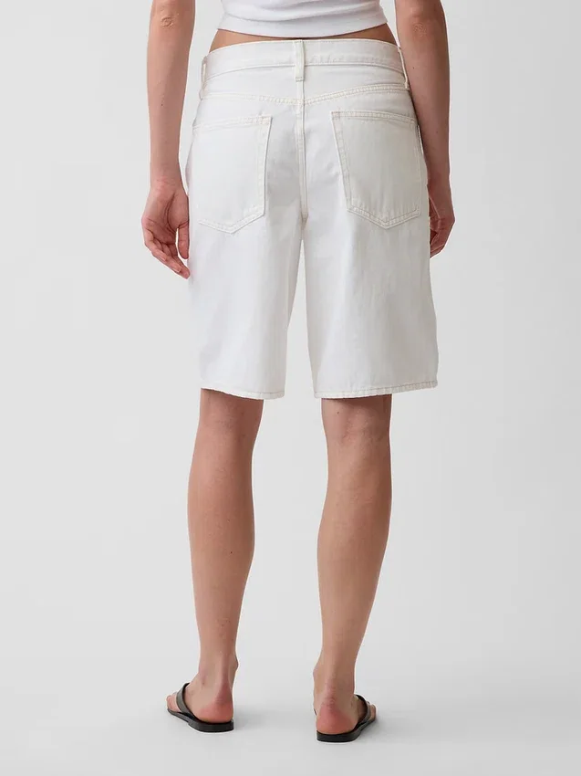 11" Mid-Rise-Longline-Jeansshorts