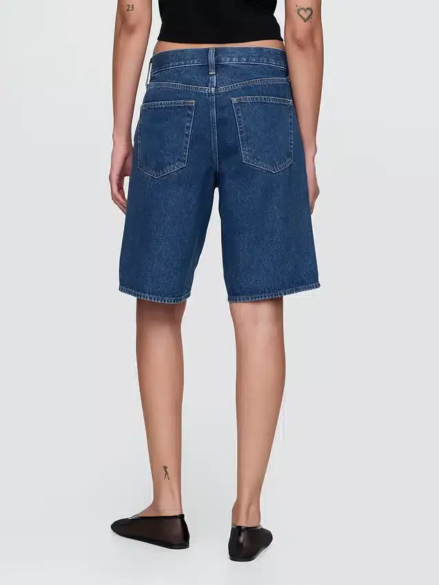 11" Mid-Rise-Longline-Jeansshorts