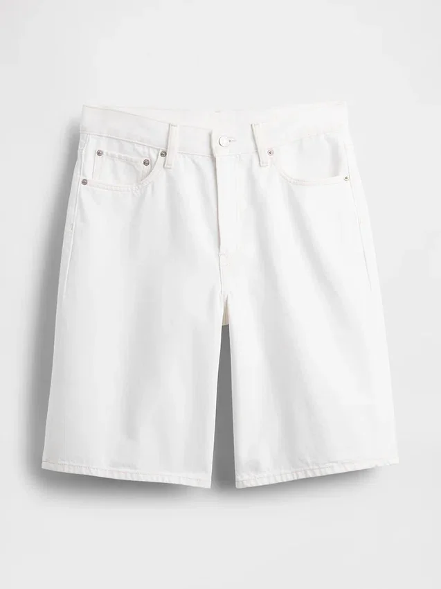 11" Mid-Rise-Longline-Jeansshorts