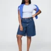 11" Mid-Rise-Longline-Jeansshorts