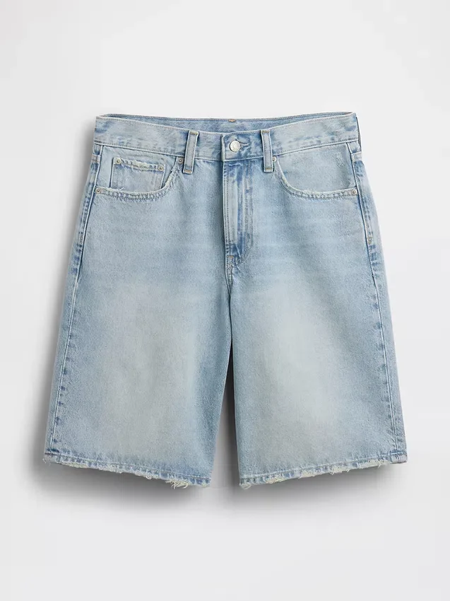11" Mid-Rise-Longline-Jeansshorts