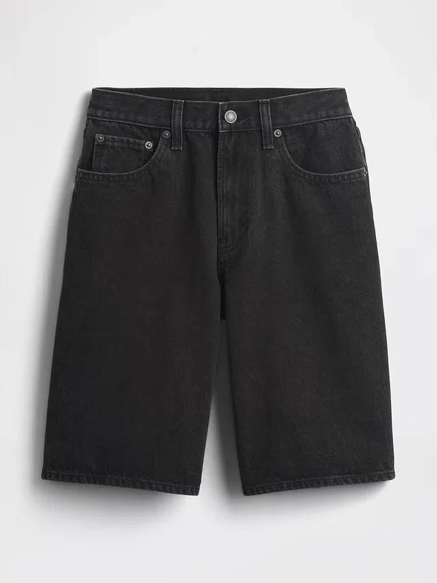 11" Mid-Rise-Longline-Jeansshorts