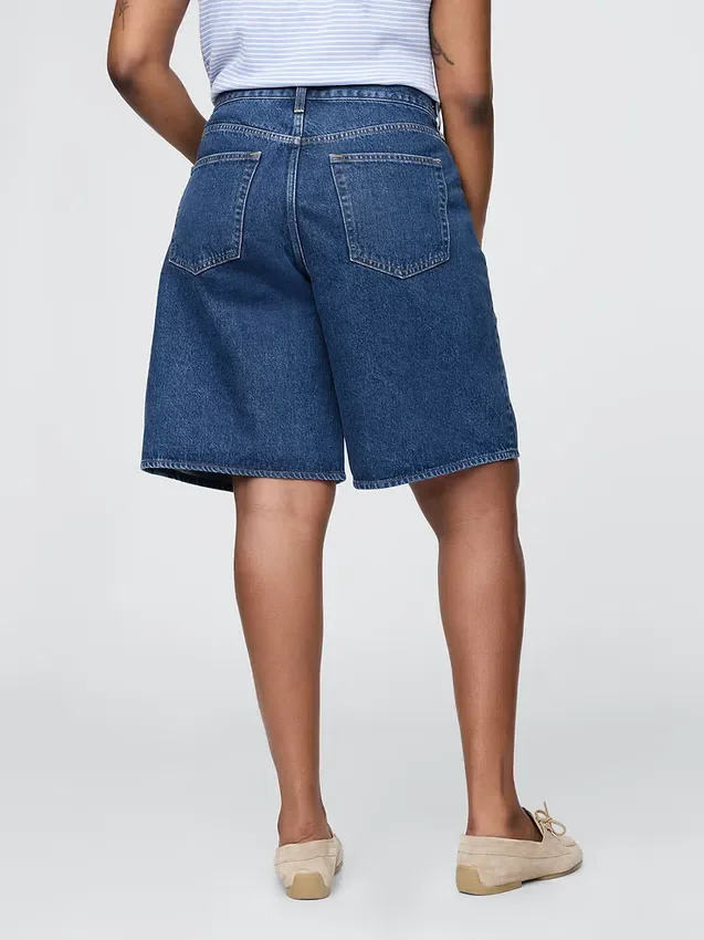 11" Mid-Rise-Longline-Jeansshorts