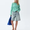11" Mid-Rise-Longline-Jeansshorts