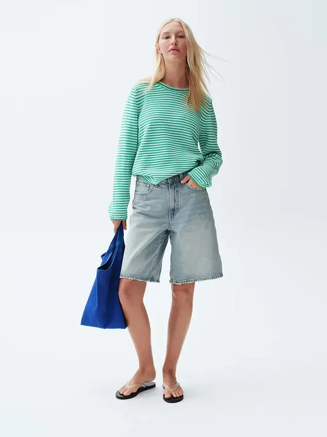 11" Mid-Rise-Longline-Jeansshorts