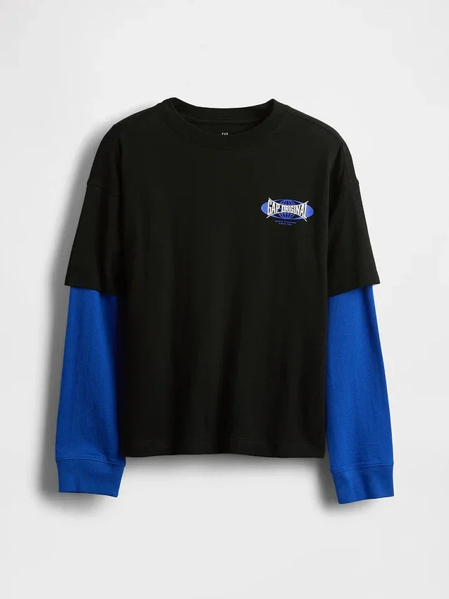 2-in-1-T-Shirt mit Grafik für Kinder