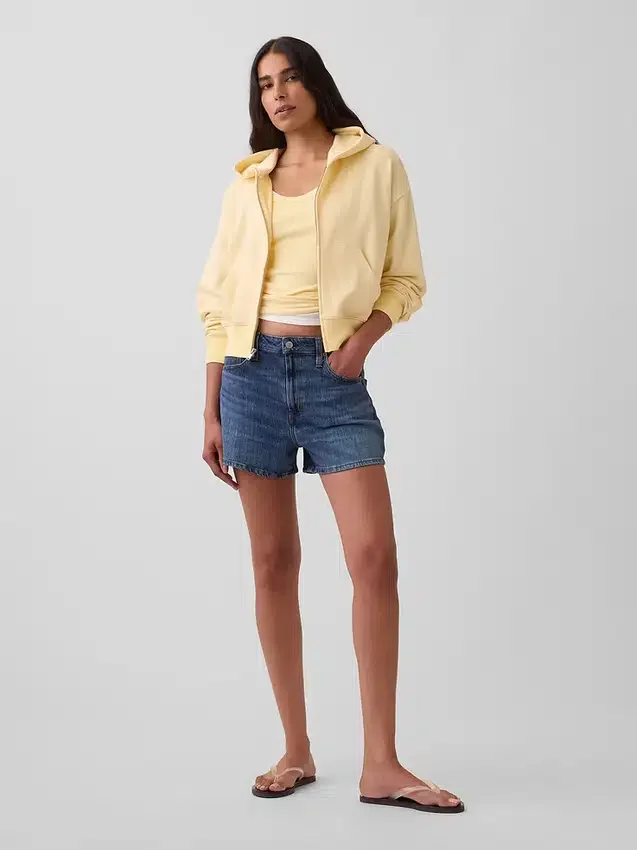 3,5" hohe, locker sitzende, gerade geschnittene Jeansshorts