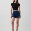 3,5" hohe, locker sitzende, gerade geschnittene Jeansshorts im Matrosen-Stil