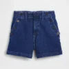 3,5" hohe, locker sitzende, gerade geschnittene Jeansshorts im Matrosen-Stil