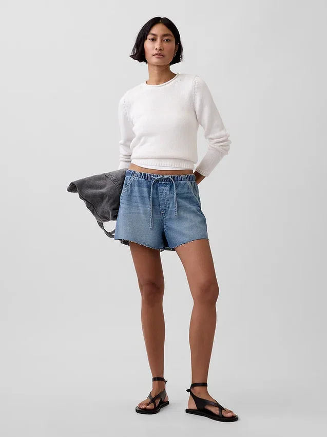3,5“ tief sitzende, bequeme Jeans-Shorts