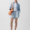 3,5“ ultraweiche, tief sitzende Easy-Denim-Shorts
